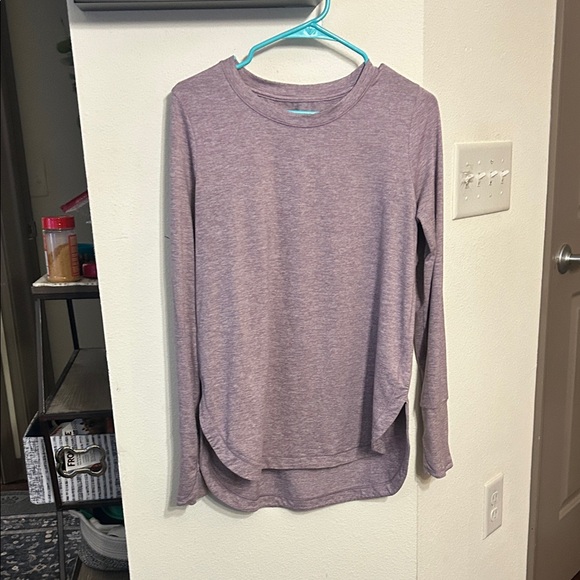 Athleta Uptempo Heathered Lavender Long Sleeve Top - Picture 2 of 4